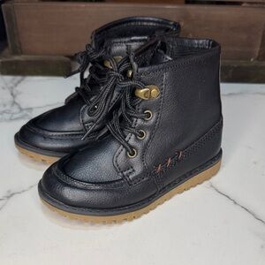 Koala Kids Black Leather Kids Boots